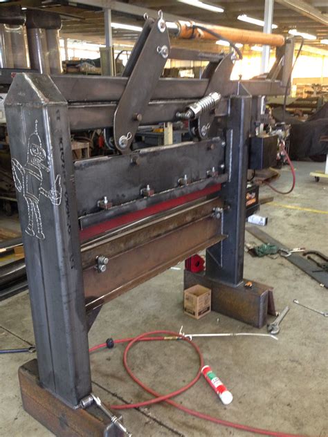 shop made sheet metal brake|homemade sheet metal press brake.